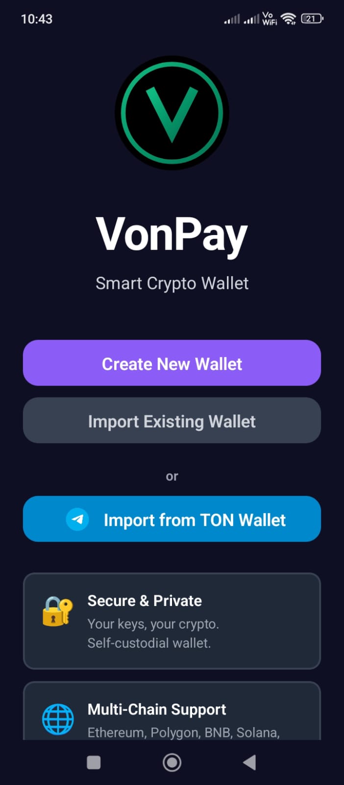 VonPay Landing Page
